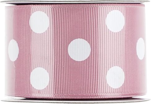 MEEDEE Hot Pink and White Polka Dot Ribbon Grosgrain Ribbon for Gift Wrapping 1-1/2 inch x 6 Yards Baby Ribbon for Crafts Baby Shower Gifts Wrapping Wreaths Bouquet Party Home Decoration in Saudi Arabia