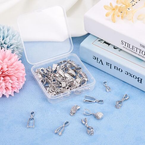 Craftdady 12 قطعة من الفضة الاسترليني كفالات قرصة & كبس على الكفالات للمعلقات، قرصة كليب موصلات المجوهرات المعلقات المشبك وصلات شماعات موصلات لصنع المجوهرات الساحرة المتدلية in Kuwait