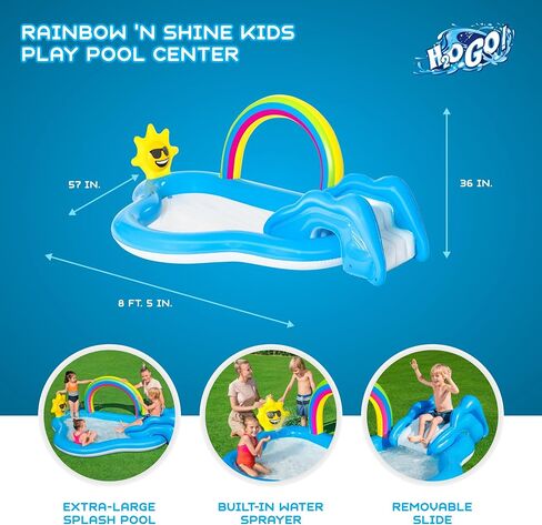 Bestway H2O GO Sing N Splash Music Land Inflatable Backyard Kids Children Toddlers Swimming Pool Play Center with Sprinkler Arch, Slide, and Ring Toss in Saudi Arabia