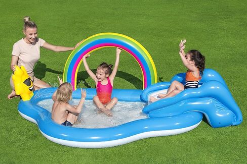 Bestway H2O GO Sing N Splash Music Land Inflatable Backyard Kids Children Toddlers Swimming Pool Play Center with Sprinkler Arch, Slide, and Ring Toss in Saudi Arabia