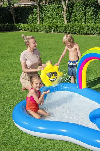 Bestway H2O GO Sing N Splash Music Land Inflatable Backyard Kids Children Toddlers Swimming Pool Play Center with Sprinkler Arch, Slide, and Ring Toss in Saudi Arabia