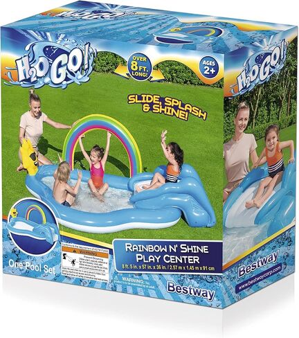 Bestway H2O GO Sing N Splash Music Land Inflatable Backyard Kids Children Toddlers Swimming Pool Play Center with Sprinkler Arch, Slide, and Ring Toss in Saudi Arabia