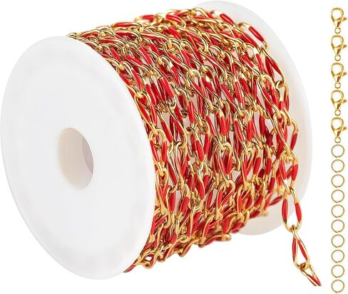 UMAOKANG 2 Meters Gold Plated Jewelry Making Chain Stainless Steel Chain Bulk Enamel Cable Chain with Jewelry Findings Women Necklace Bracelet DIY Jewelry Findings in Kuwait