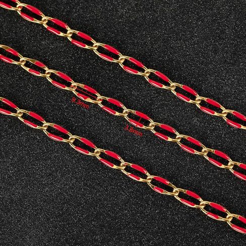 UMAOKANG 2 Meters Gold Plated Jewelry Making Chain Stainless Steel Chain Bulk Enamel Cable Chain with Jewelry Findings Women Necklace Bracelet DIY Jewelry Findings in Kuwait