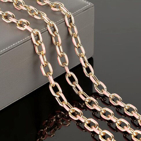 YOUBEIYEE 1 ياردة مشبك ورق سلاسل السائبة مطلية بالذهب سلسلة مجوهرات من الألومنيوم لصنع المجوهرات مختلط اللون المينا الديكور الحرفية سلسلة in Kuwait