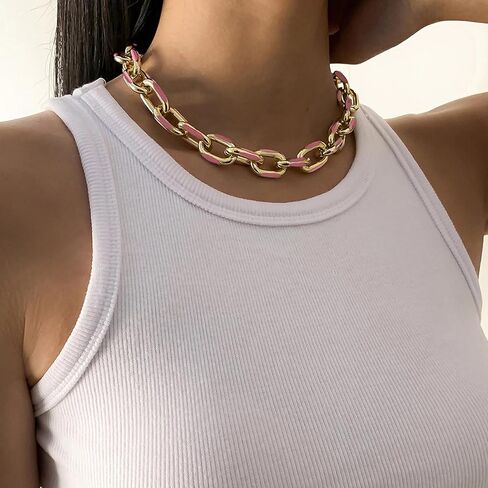 YOUBEIYEE 1 ياردة مشبك ورق سلاسل السائبة مطلية بالذهب سلسلة مجوهرات من الألومنيوم لصنع المجوهرات مختلط اللون المينا الديكور الحرفية سلسلة in Kuwait