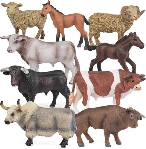 Bull Toys Playset: 8pc Longhorn, Cows, Horses & Antelope Figures for Kids' Parties & Toddlers Collection in Saudi Arabia