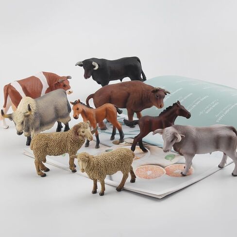 Bull Toys Playset: 8pc Longhorn, Cows, Horses & Antelope Figures for Kids' Parties & Toddlers Collection in Saudi Arabia