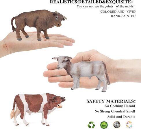 Bull Toys Playset: 8pc Longhorn, Cows, Horses & Antelope Figures for Kids' Parties & Toddlers Collection in Saudi Arabia
