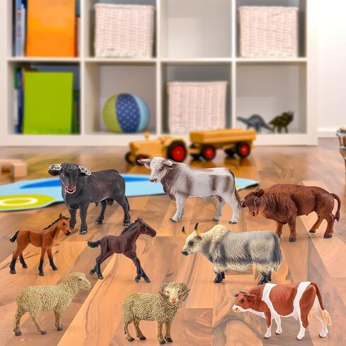 Bull Toys Playset: 8pc Longhorn, Cows, Horses & Antelope Figures for Kids' Parties & Toddlers Collection in Saudi Arabia