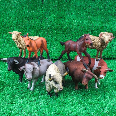 Bull Toys Playset: 8pc Longhorn, Cows, Horses & Antelope Figures for Kids' Parties & Toddlers Collection in Saudi Arabia