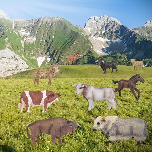 Bull Toys Playset: 8pc Longhorn, Cows, Horses & Antelope Figures for Kids' Parties & Toddlers Collection in Saudi Arabia