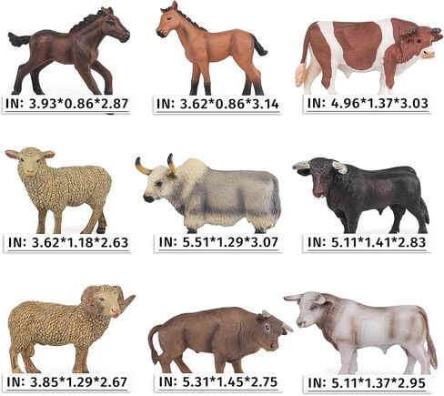 Bull Toys Playset: 8pc Longhorn, Cows, Horses & Antelope Figures for Kids' Parties & Toddlers Collection in Saudi Arabia