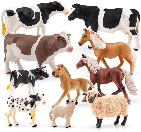 Bull Toys Playset: 8pc Longhorn, Cows, Horses & Antelope Figures for Kids' Parties & Toddlers Collection in Saudi Arabia