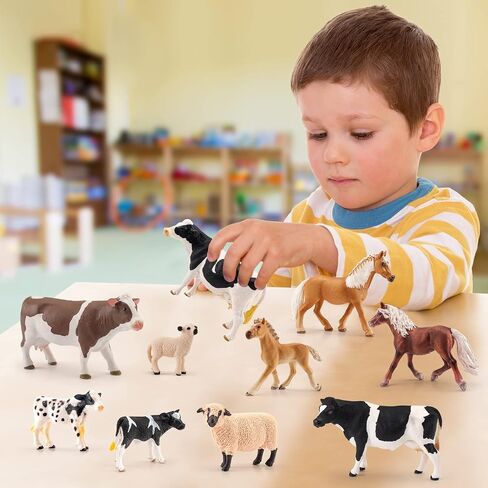 Bull Toys Playset: 8pc Longhorn, Cows, Horses & Antelope Figures for Kids' Parties & Toddlers Collection in Saudi Arabia