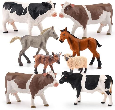Bull Toys Playset: 8pc Longhorn, Cows, Horses & Antelope Figures for Kids' Parties & Toddlers Collection in Saudi Arabia