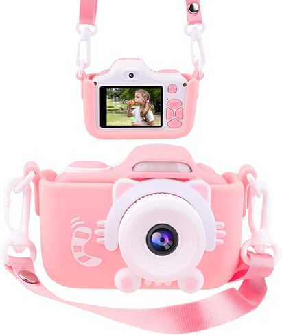 Kids Camera for Girls Gifts JOYTRIP 16.0MP HD 2.0 Inches Screen Kids Digital Cameras Anti-Drop Children Selfie Toy Camera Mini Child Camcorder for Age 3-14 with Soft Silicone Material (Pink) in Kuwait