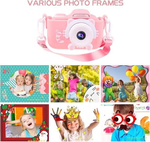 Kids Camera for Girls Gifts JOYTRIP 16.0MP HD 2.0 Inches Screen Kids Digital Cameras Anti-Drop Children Selfie Toy Camera Mini Child Camcorder for Age 3-14 with Soft Silicone Material (Pink) in Kuwait