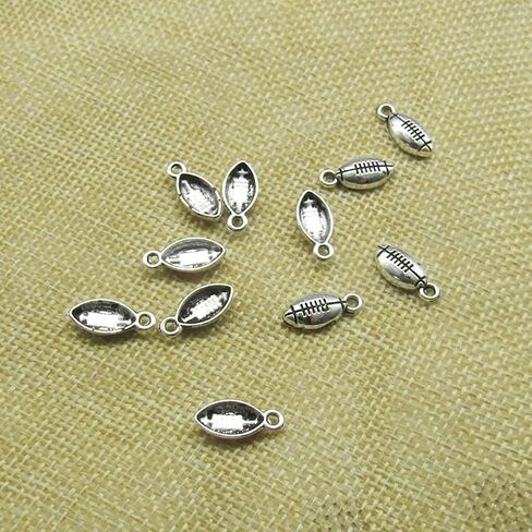 100 قطعة كرة القدم سحر الرياضة سحر المعلقات لصنع المجوهرات أساور قلادة, معدن, بدون أحجار كريمة in Kuwait