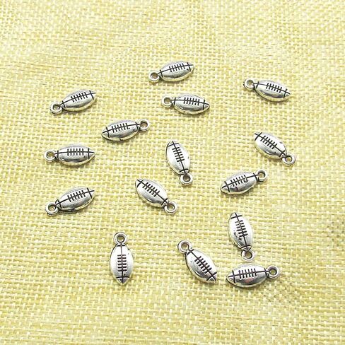 100 قطعة كرة القدم سحر الرياضة سحر المعلقات لصنع المجوهرات أساور قلادة, معدن, بدون أحجار كريمة in Kuwait