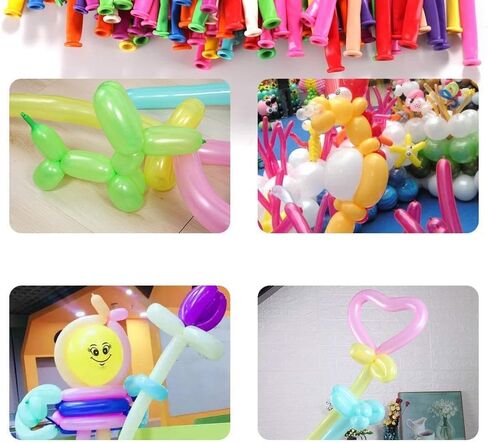 مجموعة بالونات ماي لاي 100 بالونة على شكل حيوانات، 260 بالونة لاتكس طويلة لتزيين الحفلات in Kuwait