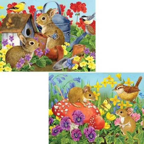 Bits and Pieces - Value Set of 2-300 Large Piece Jigsaw Puzzles for Adults – 300 pc ‘Bunnies’ & ‘Mice’ Jigsaws by Artist Jane Maday - 18" x 24" in Saudi Arabia