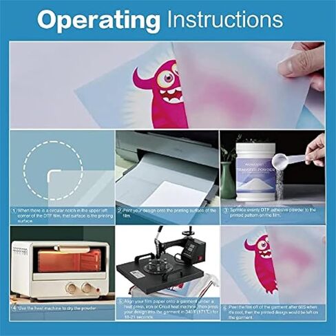 ورق غشاء نقل من دي تي اف، 10 اوراق ايه 4 (8.3 انش × 11.7 انش) ورق معالجة مسبق شفاف غير لامع مزدوج الجوانب سهل الكمامة من بي اي تي، ورق نقل حراري معالج مسبقا بالكي لجميع الاقمشة والقمصان والاكواب in Kuwait