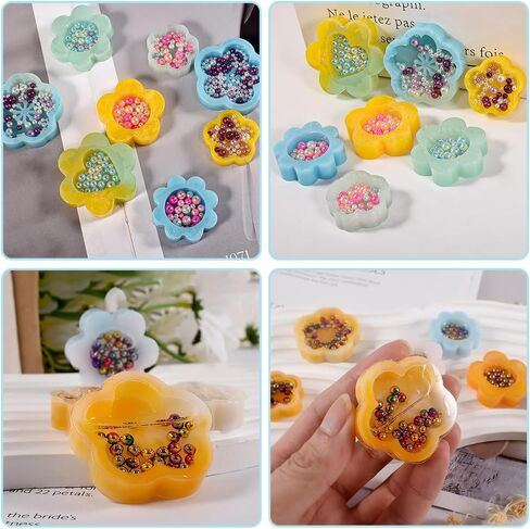 FineInno 2 Pcs Flower Shaker Molds for Epoxy Resin Cherry Blossom Quicksand Silicone Molds Pendant Jewelry Making DIY Casting Art Craft Home Decoration in Saudi Arabia