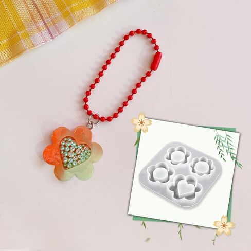 FineInno 2 Pcs Flower Shaker Molds for Epoxy Resin Cherry Blossom Quicksand Silicone Molds Pendant Jewelry Making DIY Casting Art Craft Home Decoration in Saudi Arabia