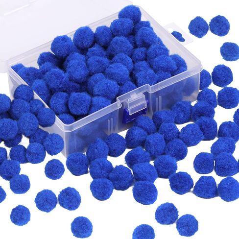 BAGERLA 150 Pcs Pom Poms for Craft, 1 Inch Pom Pom Balls Poms Arts and Crafts for Creative Decorations, Black Pompoms for Crafts DIY Projects in Kuwait