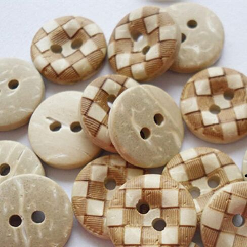 50 PCS 5 Styles Wooden Buttons Printed Wood Button 2 Holes Decorative Buttons for Clothing Knitting Crochet Project (#13,15mm) in Saudi Arabia