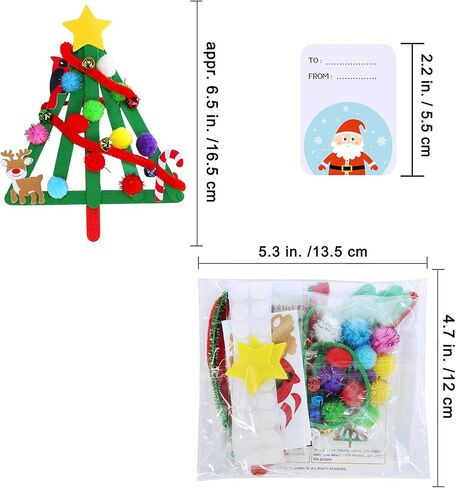 Winlyn 27 Sets Christmas Craft Kits Winter Crafts Popsicle Stick Christmas Tree Ornaments Decorations Art Sets Craft Sticks Christmas Foam Stickers for Kids Holiday Classroom Activities Party Favors in Saudi Arabia