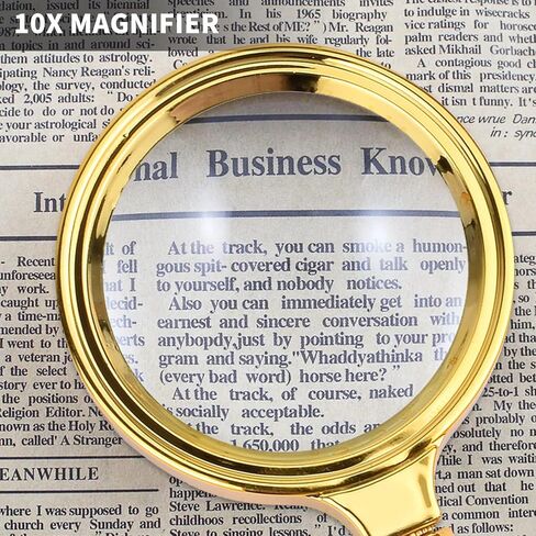 SAYEEC 10X Magnifying Glass, Handheld Reading Magnifier with Antique Mahogany Handle, 80mm + 60mm Magnify Glasses Lens, Magnifier Glass for Book Reading, Insect Observation, Classroom Science (2 Pcs) in Saudi Arabia