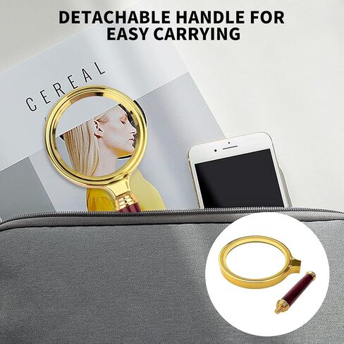 SAYEEC 10X Magnifying Glass, Handheld Reading Magnifier with Antique Mahogany Handle, 80mm + 60mm Magnify Glasses Lens, Magnifier Glass for Book Reading, Insect Observation, Classroom Science (2 Pcs) in Saudi Arabia