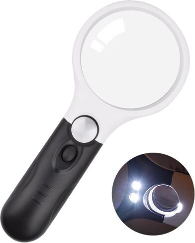 SAYEEC 10X Magnifying Glass, Handheld Reading Magnifier with Antique Mahogany Handle, 80mm + 60mm Magnify Glasses Lens, Magnifier Glass for Book Reading, Insect Observation, Classroom Science (2 Pcs) in Saudi Arabia