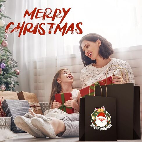 أكياس هدايا صغيرة من UCGOU مقاس 5.25x3.75x8 بوصة 25 قطعة من أكياس ورق الكرافت السوداء مع مقابض حقائب هدايا ورقية حقائب هدايا للحفلات وحقائب جيدة وحقائب تسوق وحقائب حرفية in Kuwait