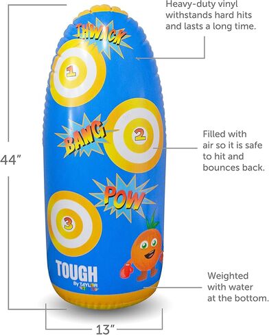 كيس ملاكمة قابل للنفخ للأطفال من تايلور توي - كيس ملاكمة خلفي قائم بذاته - كيس ملاكمة in Kuwait