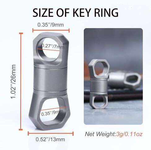 Autuveen Titanium Swivel Key Ring,Heavy Duty Swivel Keyrings for Keys,Swivel Clasp Connectors Keychain Accessories for DIY Crafts Jewelry Making in Kuwait