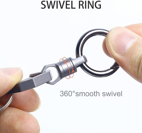Autuveen Titanium Swivel Key Ring,Heavy Duty Swivel Keyrings for Keys,Swivel Clasp Connectors Keychain Accessories for DIY Crafts Jewelry Making in Kuwait