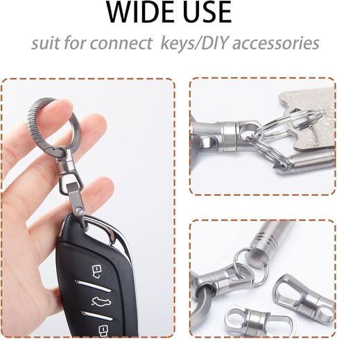 Autuveen Titanium Swivel Key Ring,Heavy Duty Swivel Keyrings for Keys,Swivel Clasp Connectors Keychain Accessories for DIY Crafts Jewelry Making in Kuwait