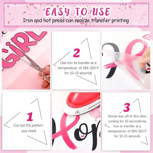 Seajan 54 Pcs Breast Cancer Awareness Heat Transfer Patches HTV Heat Transfer Iron on Decals Iron on Breast Cancer Stickers Iron on Transfers Heat Press Decals for Clothing T Shirt Backpack DIY Craft in Saudi Arabia
