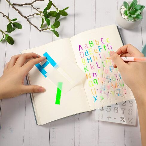 مجموعة استنسلات حروف ورقم 70 قطعة من الاستنسلات البلاستيكية القابلة لإعادة الاستخدام لقالب الأبجدية العلوية والصغيرة في خط خط الاستنسل لافتة للطلاء على زجاج باب خشبي ديكور العطلة in Kuwait