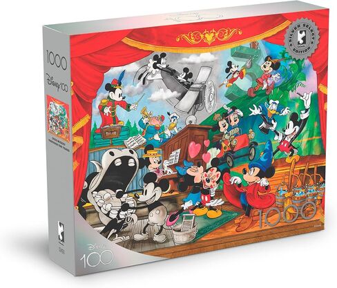 Ceaco - Silver Select - D100 - Micky Through The Years - أحجية الصور المقطوعة 1000 قطعة للبالغين، ألغاز صعبة مثالية ليالي اللعب - الحجم النهائي 26.75 × 19.75 in Saudi Arabia