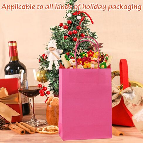 42 قطعة من أكياس الهدايا الورقية من COLOGO، أكياس ورق كرافت بمقابض لأعياد ميلاد الأطفال، والحرف اليدوية، وحفلات الزفاف، ومستلزمات الحفلات، مقاس 8.26 بوصة × 6 بوصة × 3.15 بوصة مع 21 لونًا in Kuwait