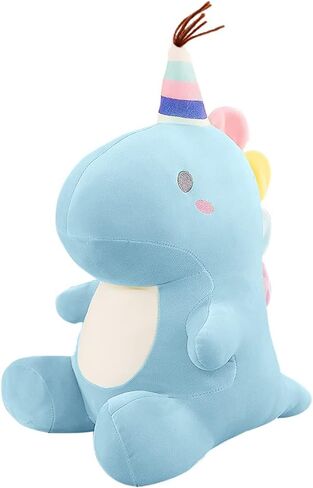 ألعاب الحيوانات المحشوة على شكل ديناصور لطيفة على شكل ديناصور من القطيفة دمى مع قرن وحيد القرن ناعم من دينو بلاشيز هدايا عيد ميلاد للأولاد والبنات 9.8 بوصة in Kuwait