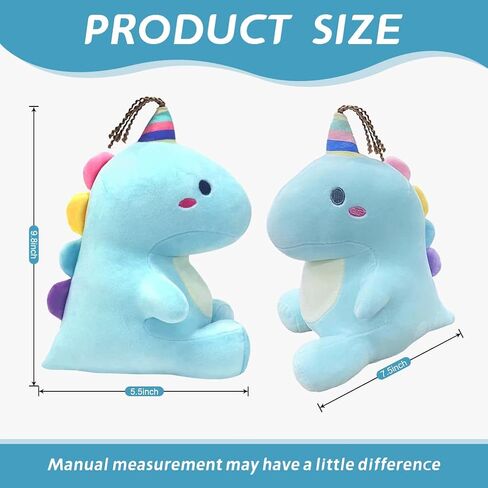 ألعاب الحيوانات المحشوة على شكل ديناصور لطيفة على شكل ديناصور من القطيفة دمى مع قرن وحيد القرن ناعم من دينو بلاشيز هدايا عيد ميلاد للأولاد والبنات 9.8 بوصة in Kuwait