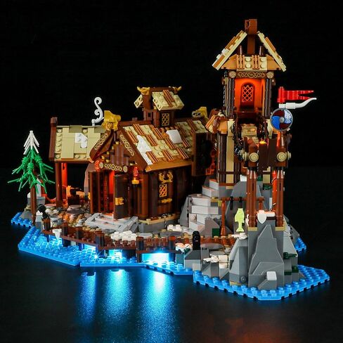 بيركس ماكس مجموعة اضاءة LED لـ LEGO-21343 Viking Village - متوافقة مع مجموعة بناء ليغو ايدياز - لا تتضمن مجموعة ليغو in Saudi Arabia
