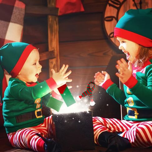 11 Pcs Christmas Elf Accessories Include Cheerleader Elf Doll Sleeping Bag Hammock Apron Chef Hat Dress Scarf Top Shorts Horn Pompoms Bag Snowmen Elf Clothes (Cheerleader Style) in Kuwait