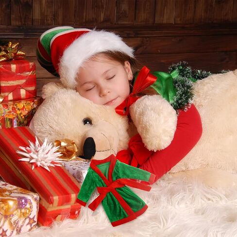 11 Pcs Christmas Elf Accessories Include Cheerleader Elf Doll Sleeping Bag Hammock Apron Chef Hat Dress Scarf Top Shorts Horn Pompoms Bag Snowmen Elf Clothes (Cheerleader Style) in Kuwait