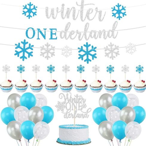 زينة عيد ميلاد شتوية في Onederland ، رقاقات الثلج في عيد الميلاد الأول للشتاء من أجل لوازم حفلات عيد الميلاد الأولى من Frozen للاستحمام, زهري in Kuwait